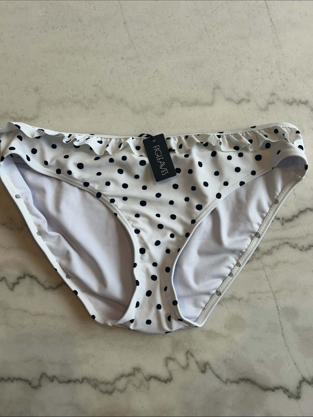 NWT FIGLEAVES Sorrento Frill Polka Dot Bikini Bottom (16) - Picture 3 of 6